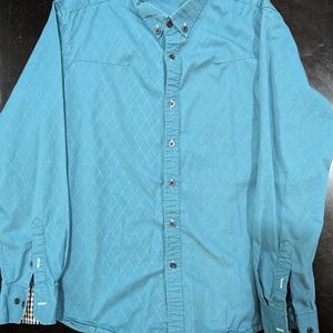 Men's Blue Casual Button Down Shirt